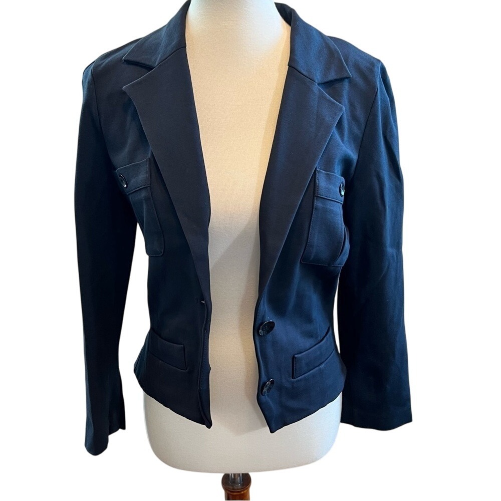 Marc by Marc Jacobs Normandy Blue Stretch Utility Blazer Jacket Small